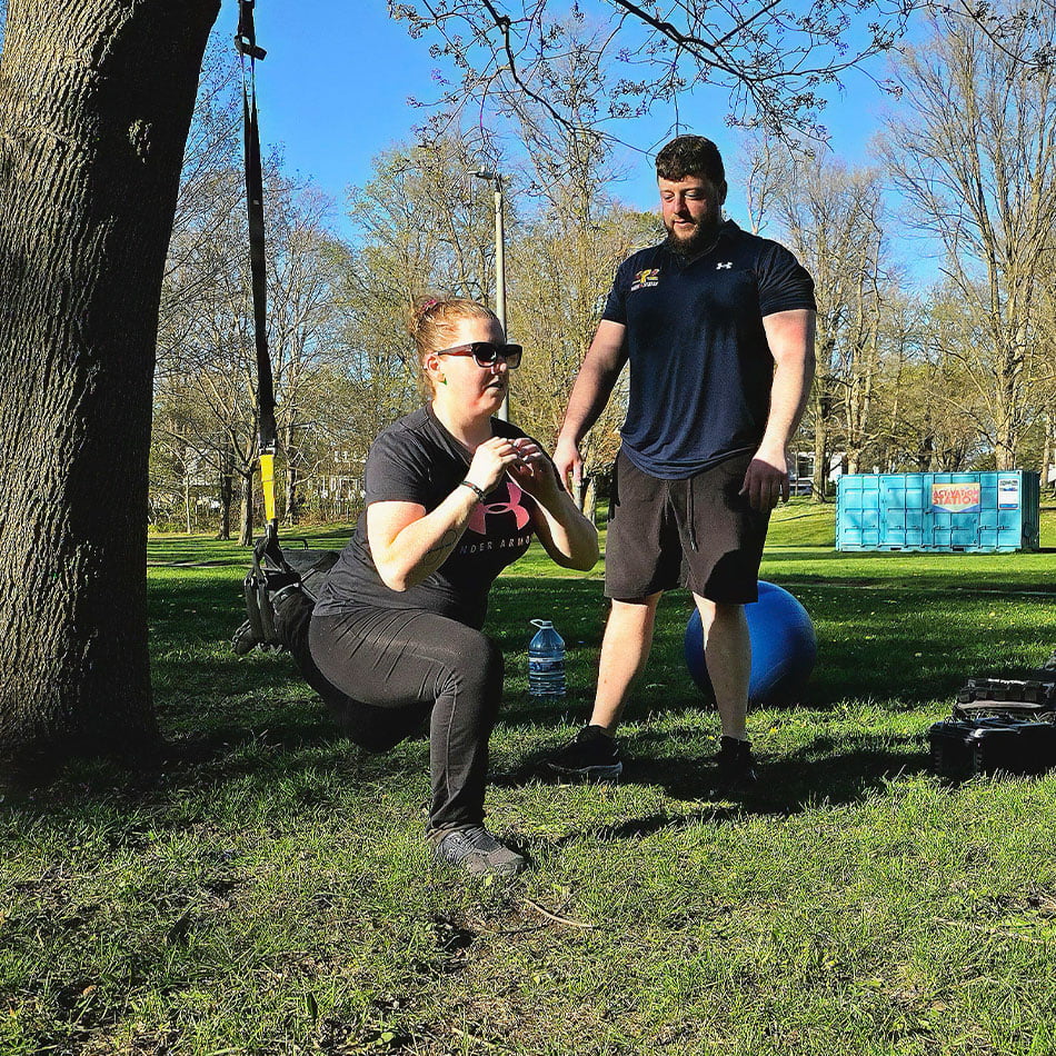 ParkIN Fitness Outdoor Personal Training TRX split squat